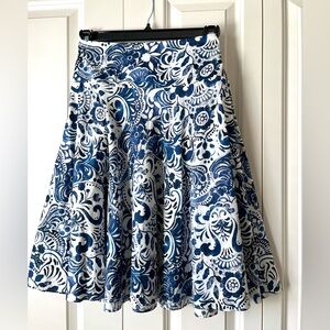 20W Printed Cotton Flare Skirt
